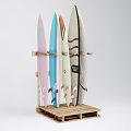Sturdy Wooden Surfboard Storage Rack Organizing Multiple Colorful Surfboards Efficiently At Home