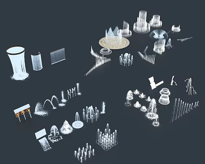 Various Garden Ornaments Including Planters Sculptures Lanterns Trellises And Decorative Stakes For Outdoor Gardens 3d model