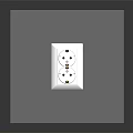 White Double Electrical Socket Mounted On Gray Wall For Home Electrical Use