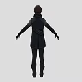Game Or Movie Character Wearing Dark Blue Vest And Boots