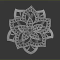 Elegant Floral Decorative Brooch With Silver Metal Intricate Pattern And Rhinestone Inlays