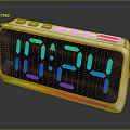 Modern Digital Alarm Clock With Colorful LED Time Display And Control Buttons 3d model
