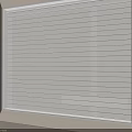 White Horizontal Window Blinds In Home Interior With Natural Light And Tree View