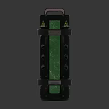 Cylindrical Black Green Household Electrical Appliance With Top Handle And Yellow Triangular Accent