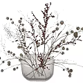 Elegant Vase With Dried Flowers Seed Heads And Berries Decorative Home Arrangement