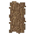 Modern Wooden Wall Decor With Geometric Block Arrangement And Shelf Design