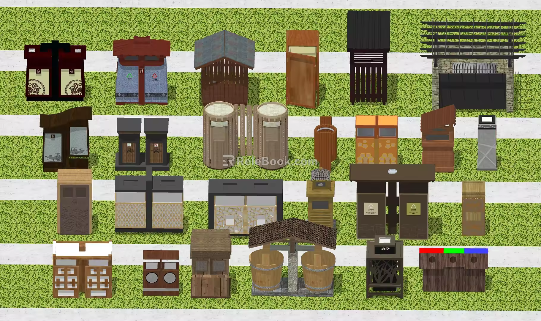 New Chinese trash can 3d model