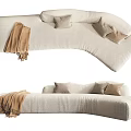 Modern Multiplayer Sofa Shaped Sofa 3d model