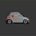 Small Sporty Car With Gradient Color 3D Rendered Exterior Stylish Wheels And Modern Windows