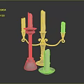 Elegant Silver Decorative Candelabra With Five Candles And Small Dish