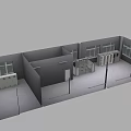 Industrial Factory Interior Layout With Multiple Rooms Machinery Control Panels And Windows