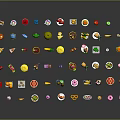 Colorful Assorted Foods Including Cakes Fruits And Desserts On Black Background
