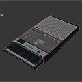 Vintage Cassette Recorder With Black Blue Design Speaker Grille And Control Buttons