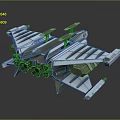 Futuristic Mechanical Spacecraft Design With Detailed Metallic Wings And Engine Structures 3d model