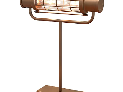 Modern Industrial Copper Table Lamp With Cylindrical Head Metal Frame And Stable Base 3d model