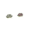 Elegant Pink Purple White Flower Arrangements in Decorative Vases with Greenery and Pearl Tassels