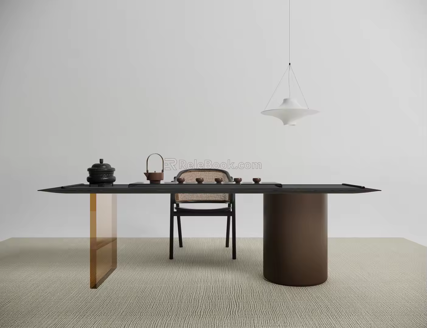 Modern Tea Table and Chair Tea Table and Chair Combination 3d model