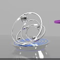 Transparent Circular Sculpture With Blue Glowing Base Modern Decorative Art Piece