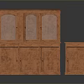 Traditional Wooden Furniture Cabinet Set With Glass Doors And Storage Units