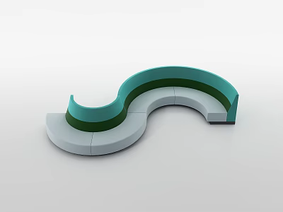 Modern Irregular Shaped Sofa With Curved Design And Comfortable Seating For Living Room 3d model