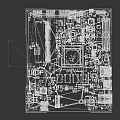 Green Circuit Board With Main Chip Capacitors Heat Sink And Connectors