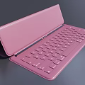 Pink Foldable Keyboard for Computers with Slim Portable Design and Lightweight Build 3d model