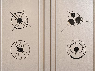 Modern clock wall clock combination 3d model