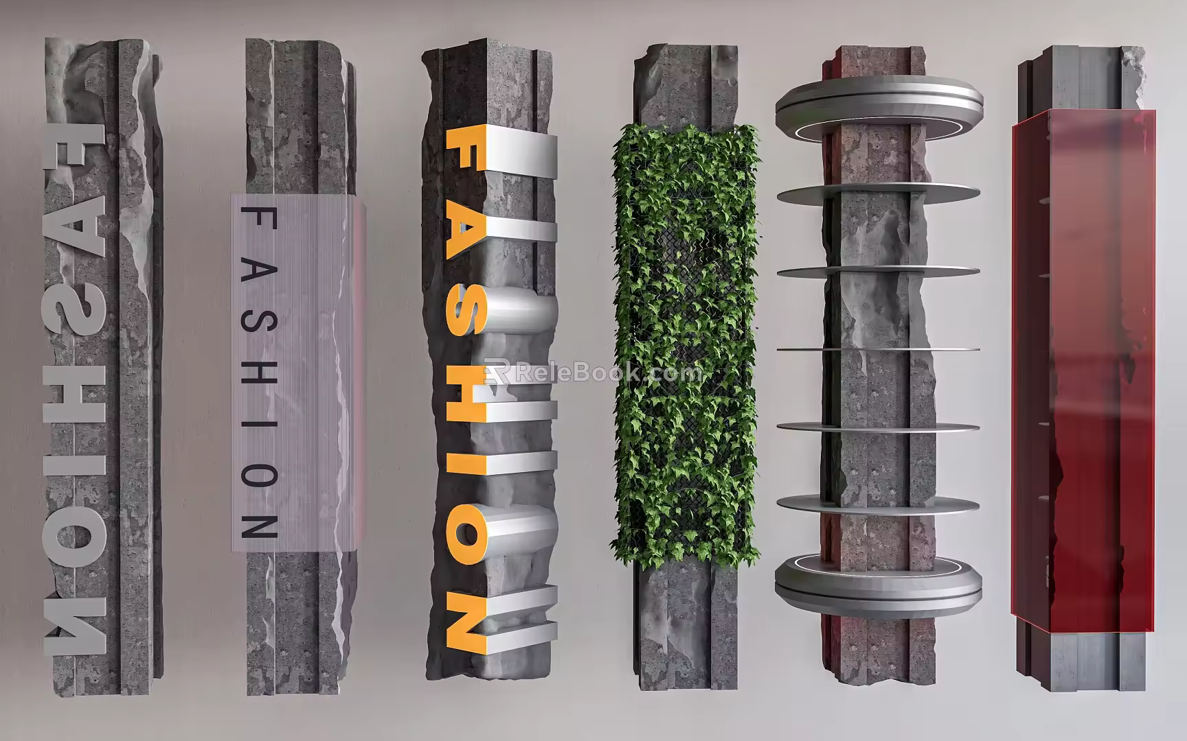 Modern decorative column, modeling column, wrapping column 3d model