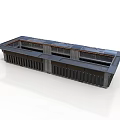 Industrial Workbench Structure With Long Rectangular Shape Multiple Compartments And Grilled Base