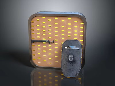 Military Weapon Square Shaped Explosive Device With Yellow Dotted Pattern And Black Trigger Mechanism 3d model