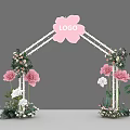 Vibrant Floral Display With Colorful Flowers LOGO And Green Plants On Pink Base