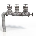 Industrial Equipment Heavy Duty Pipeline System With Three Control Valves And Handwheels