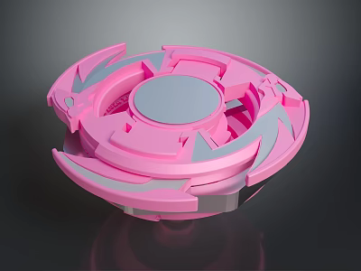 Pink Fidget Spinner With Geometric Rotating Structure And Smooth Surface 3d model