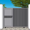 Elegant Modern Gate Exterior Design With Vertical Slats And Double Door Structure Outdoor