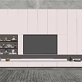 Modern TV Wall Design With Light Cabinetry Central TV Display Shelves And Built-in Lighting