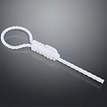White Braided Rope With Secure Knot And Loop For Household Daily Use 3d model