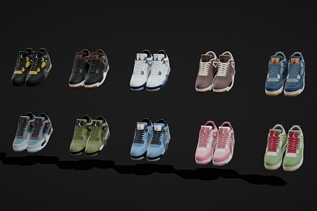 Casual Shoes Combination Nike Casual Shoes AJ 3d model