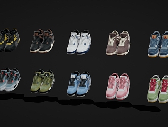 Casual Shoes Combination Nike Casual Shoes AJ 3d model