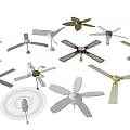Various Air Conditioner Fan Blade Designs with Different Shapes and Colors