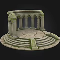 Classical European Architecture Circular Structure With Columns Arches And Stone Steps