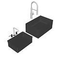 Modern Kitchen Faucet Design With Black Undermount Sinks And Stainless Steel Finish