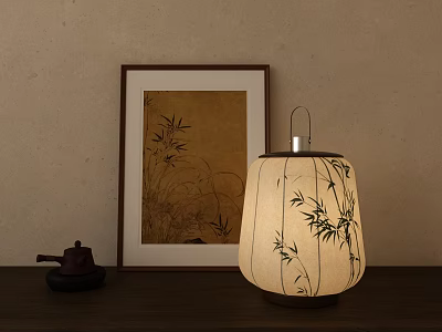 New Chinese Style Lantern Table Lamp Decorative Painting 3d model