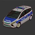 Blue And White POLIZEI Police Van With Roof Lights And Reflective Details