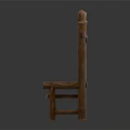 Rustic Wooden Leisure Chair With Natural Wood Grain Armrests And Backrest Design