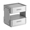 Modern Nightstand With Marble Top Gold Handles Glass Shelf And Gold Base