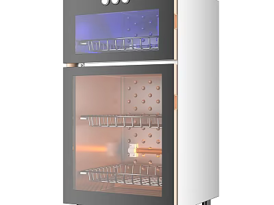 Stainless Steel Double Layer Kitchen Disinfection Appliance With UV And Heating Functions 3d model