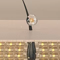 Elegant Glass Sphere Decorative Black Line With Illuminated Honeycomb Pattern Background