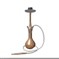 Elegant Wooden Table Lamp With Curved Pole White Cable And Stable Base Design