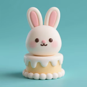 Creative Rabbit Decoration Cake Gifts 3d model