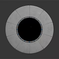 Floating Futuristic Metallic UFO Object With Black Dome And Silver Base